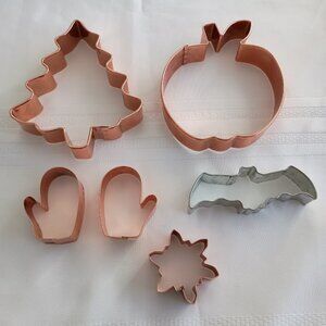 Set of 5 Copper Cookie Cutters